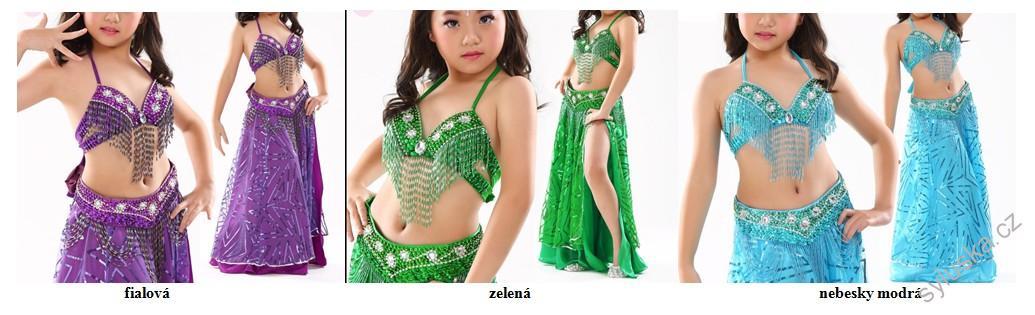 Dívčí taneční komplet BIANCA - pás + top + sukně