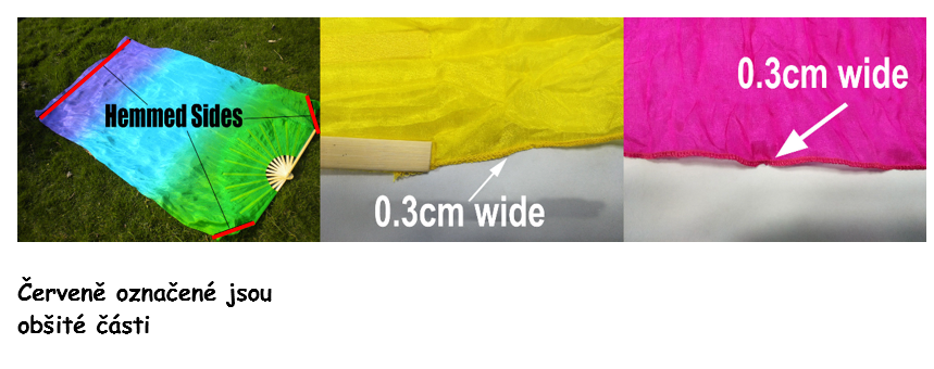 Vějíře hedvábné 1.5m - BATIKA - OHEŇ