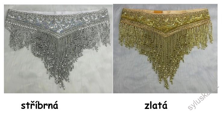 SKLADEM - Ozdobný belly dance pás LOREN - STŘÍBRNÝ - 115 cm