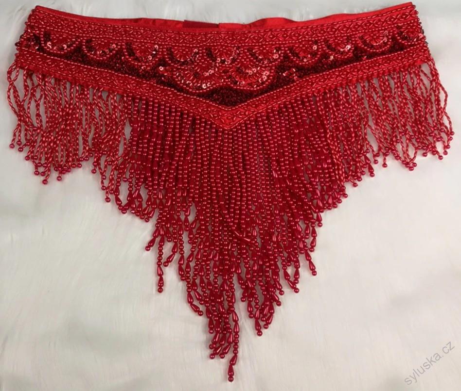 SKLADEM - Ozdobný belly dance pás LOREN - STŘÍBRNÝ - 115 cm