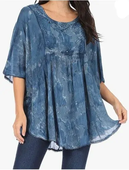 Tunika (kaftan) Clea - MODRÁ (až 160 cm)