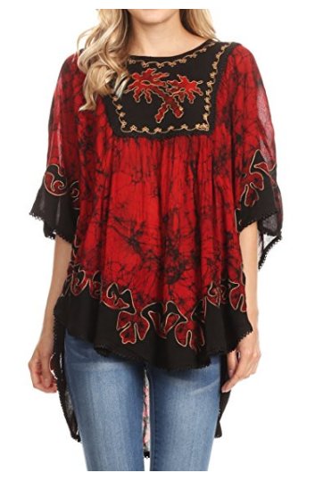 Tunika (kaftan) Lyneda - černá-červená (do 127 cm)