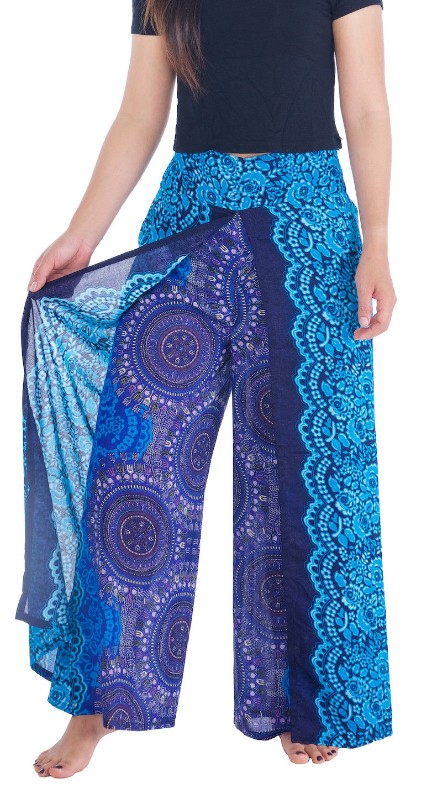 BOHO kalhoty LILIANA, vel. S-XL - TMAVĚ MODRÉ