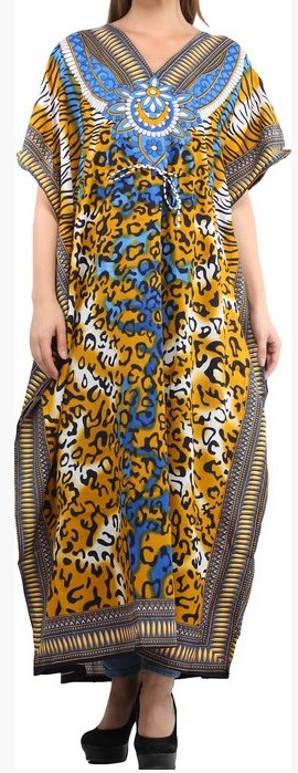 KAFTAN dlouhý (26) - ŽLUTO-MODRÝ