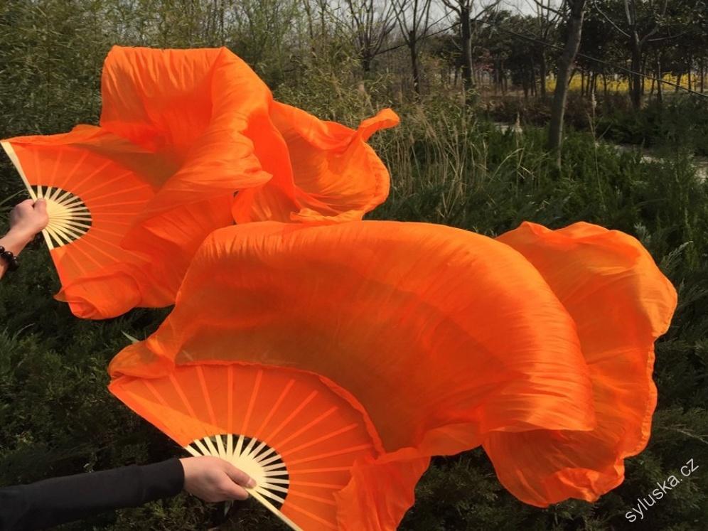 Vějíře hedvábné 1.8m - ORANŽOVÉ