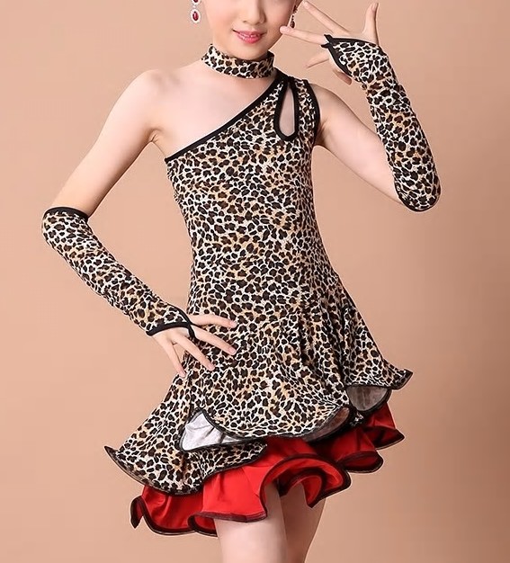 Dívčí latino šaty LEOPARD