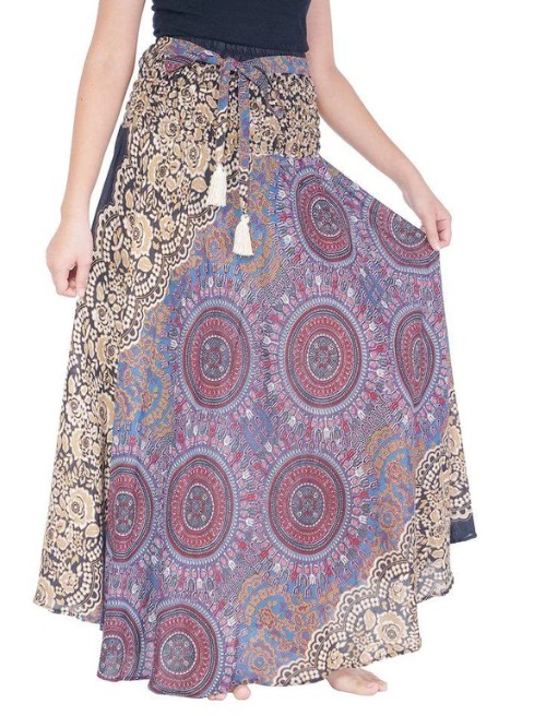BOHO sukně Mandala - HNĚDÁ, vel. S-XL