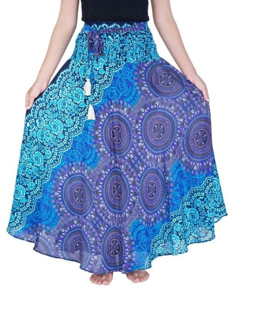 BOHO sukně Mandala - SVĚTLE MODRÁ, vel. S-XL