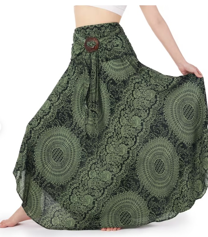 BOHO sukně Mandala - TMAVĚ ZELENÁ, vel. S-XL