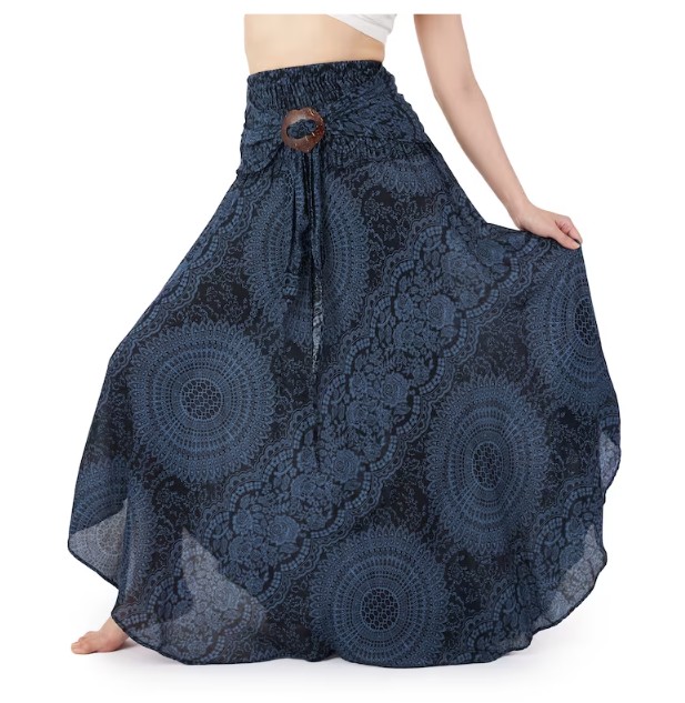 BOHO sukně Mandala - ŠEDO-MODRÁ, vel. S-XL