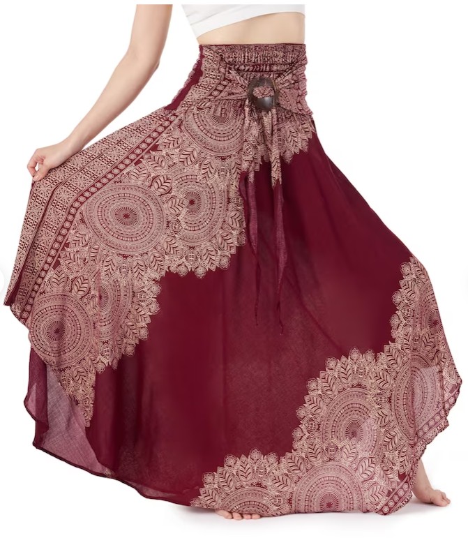 BOHO sukně Mandala (1) - VÍNOVÁ, vel. S-XL