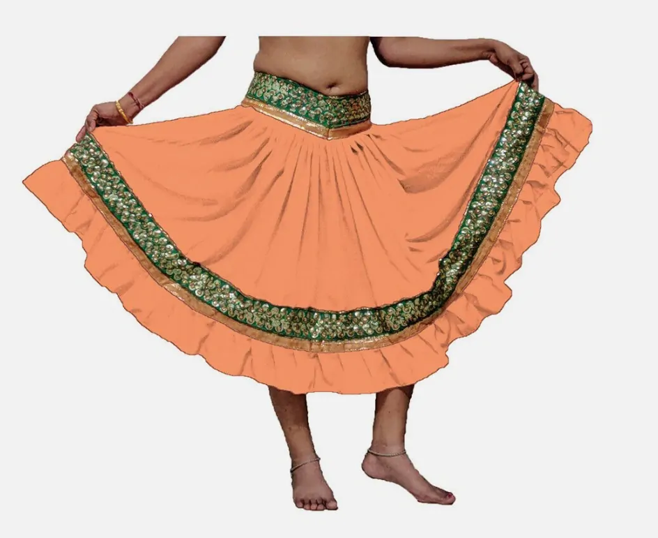 BOLLYWOOD sukně zdobená PARI- KORÁLOVÁ