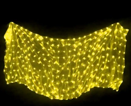 LED hedvábný ZÁVOJ - ŽLUTÝ - 270x114 cm