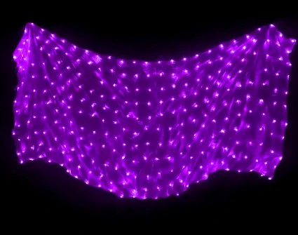 LED hedvábný ZÁVOJ - FIALOVÝ - 250x114 cm