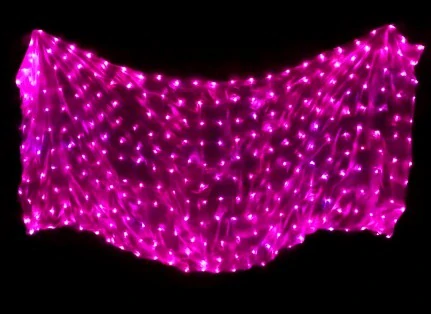 LED hedvábný ZÁVOJ - RŮŽOVÝ - 250x114 cm