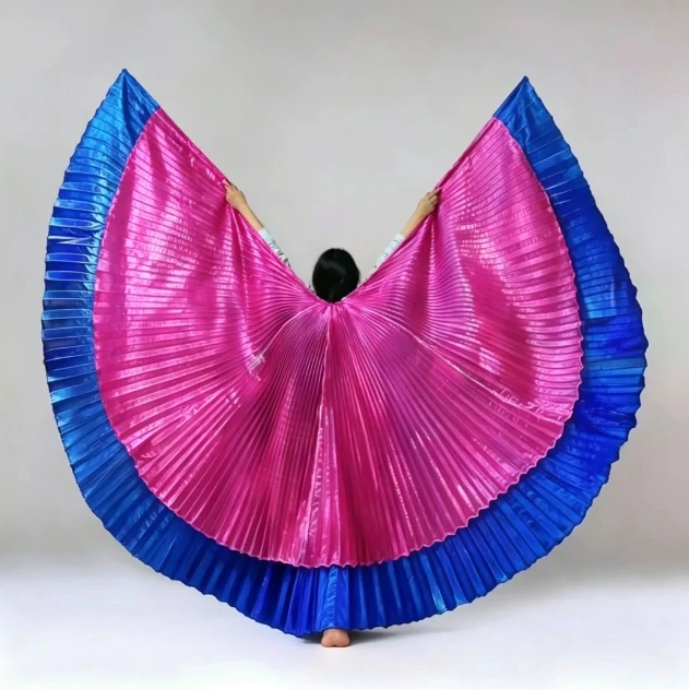 Dvojitá křídla ISIS ultra velká (145 cm) - MODRO - RŮŽOVÁ