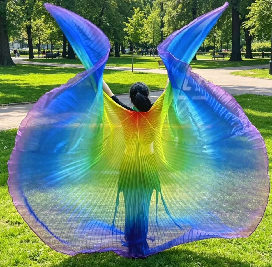Šifonová křídla ISIS ultra velká (145 cm) - bez rozparku - RAINBOW