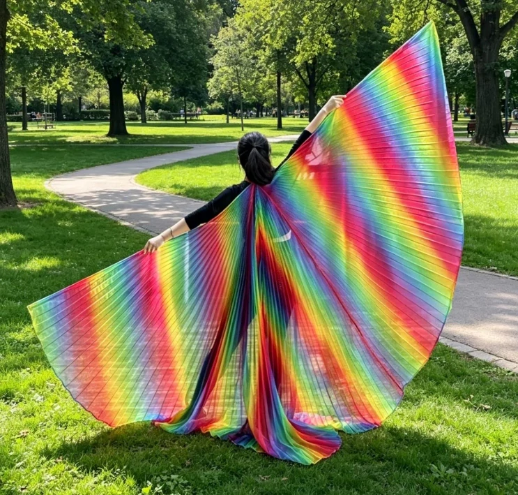Šifonová křídla ISIS ultra velká (145 cm) - bez rozparku - MULTICOLOR