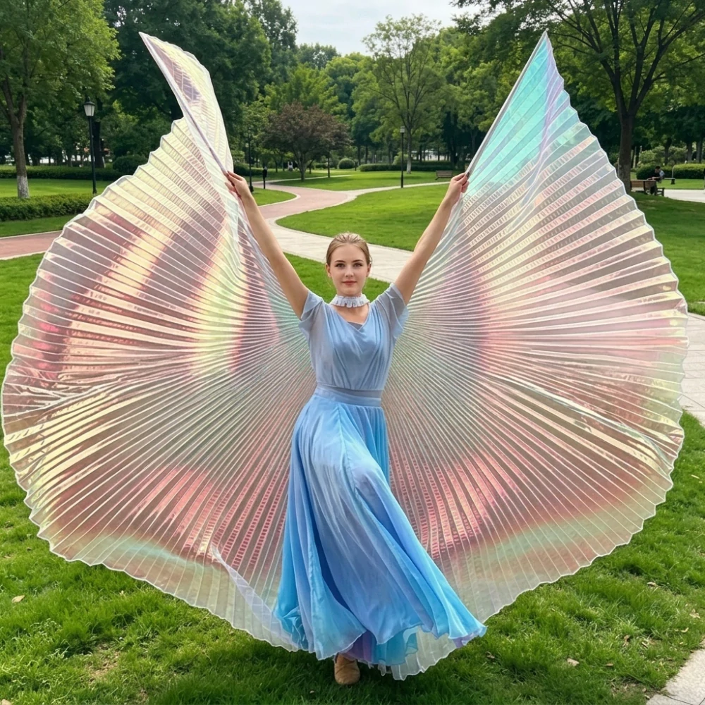 PERLEŤOVÁ průsvitná křídla ISIS ultra velká (145 cm) - IRIDESCENT