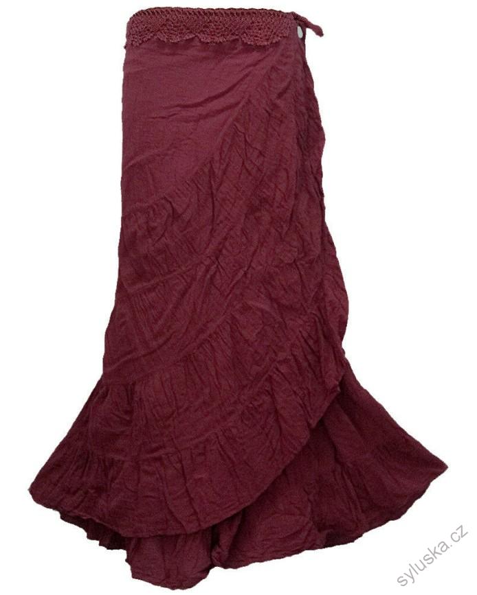 SARONG - zavinovací sukně ČERVENO-FIALOVÁ, 100 cm