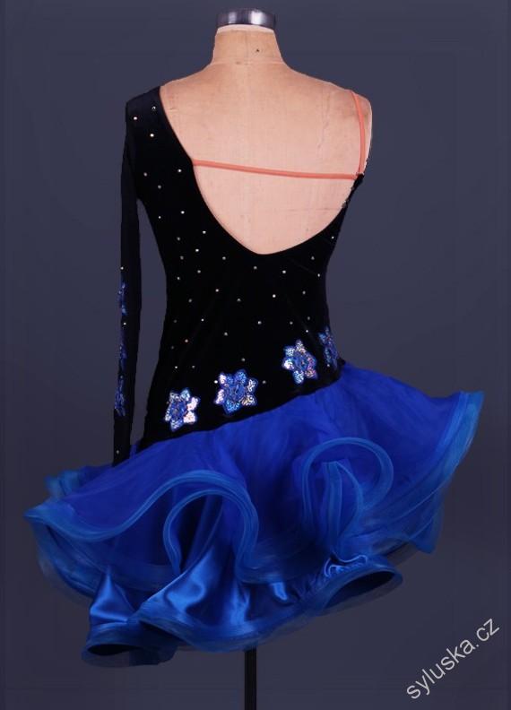 Sametové šaty - MODRÉ, vel. S až XXL