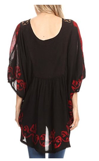 Tunika (kaftan) Lyneda - černá-červená (do 127 cm)