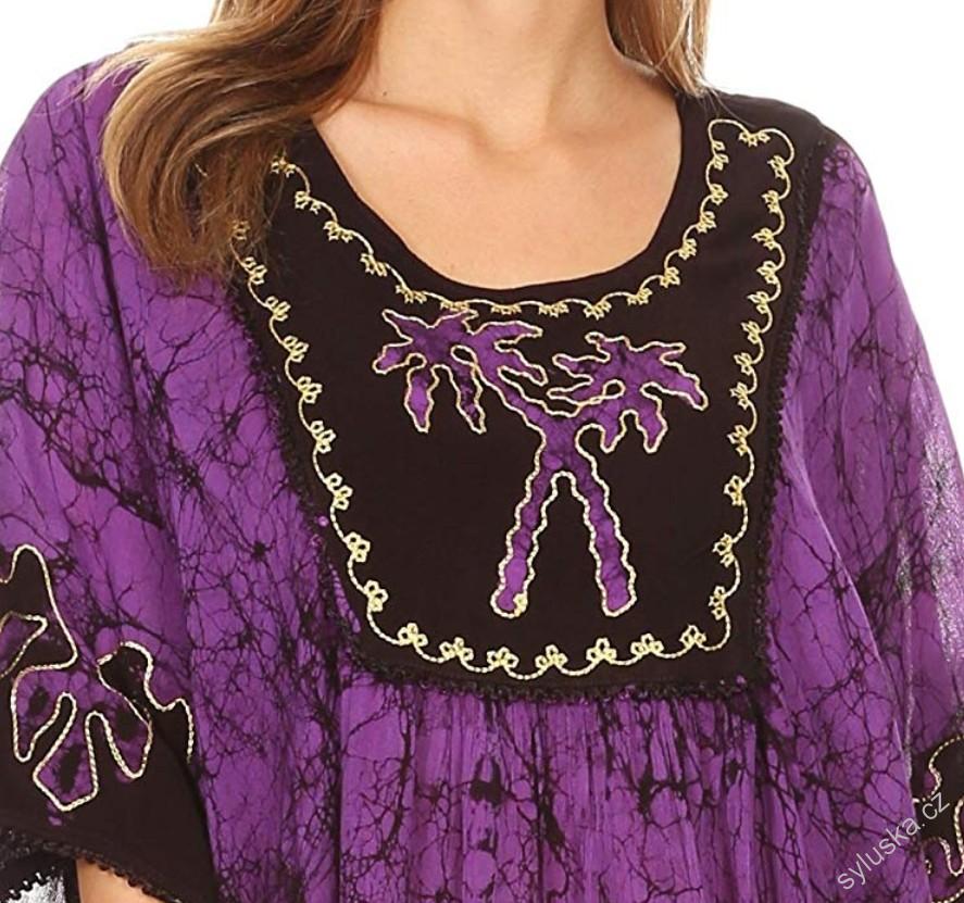 Tunika (kaftan) Lyneda - fialová (do 127 cm)