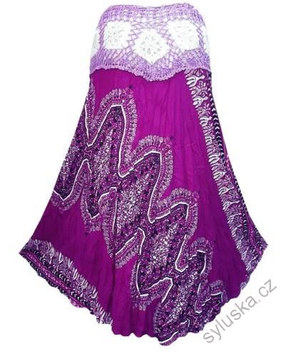 Sukně LUISA s krajkou (92 cm) - RŮŽOVOFIALOVÁ