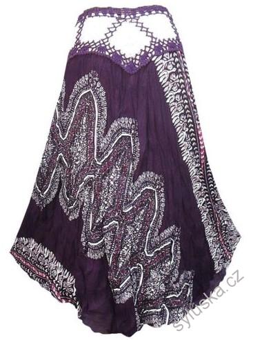 Sukně LUISA s krajkou (92 cm) - FIALOVÁ