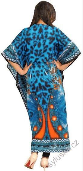 KAFTAN dlouhý (73) - MODRÝ - vesmírný potisk
