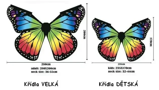 Motýlí křídla PRO DĚTI (5) - fialová-oranž