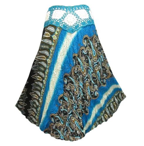 Sukně DENISE s krajkou (92 cm) - SVĚTLE-MODRÁ