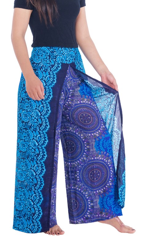 BOHO kalhoty LILIANA, vel. S-XL - TMAVĚ MODRÉ