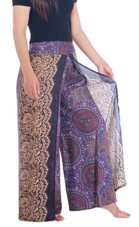 BOHO kalhoty LILIANA, vel. S-XL - HNĚDÉ