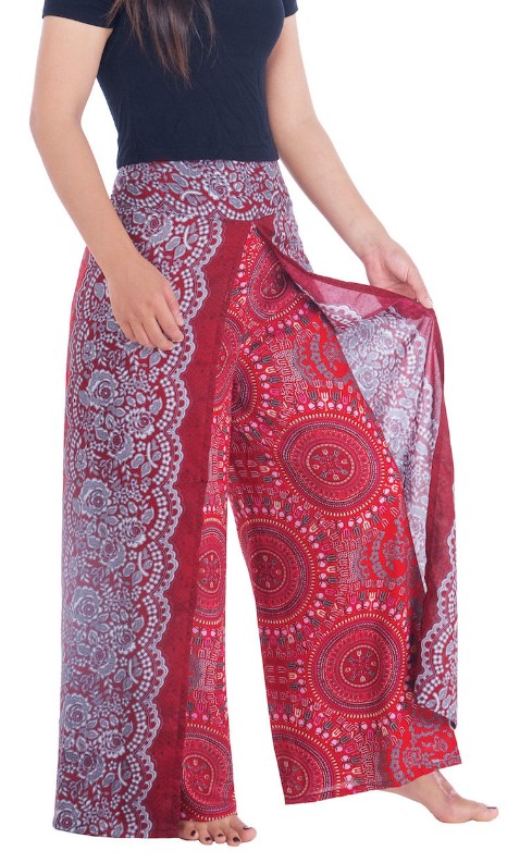 BOHO kalhoty LILIANA, vel. S-XL - VÍNOVÉ
