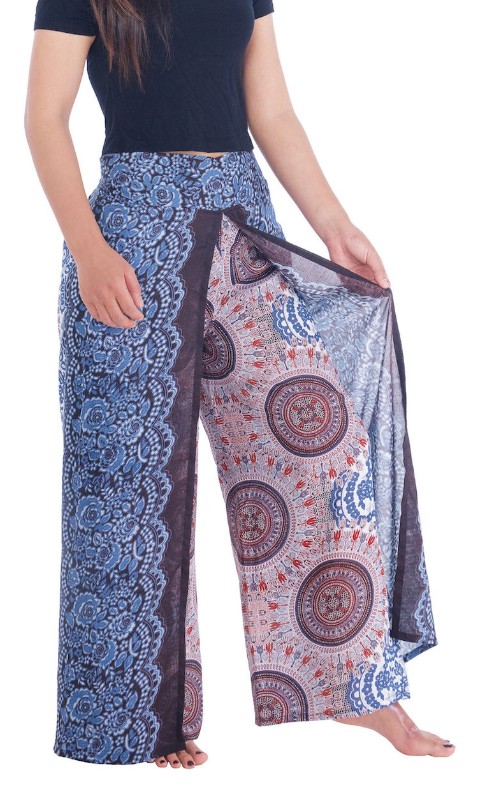 BOHO kalhoty LILIANA, vel. S-XL - ČERNÉ