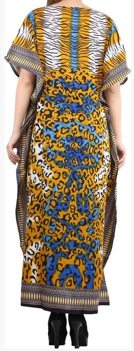 KAFTAN dlouhý (26) - ŽLUTO-MODRÝ