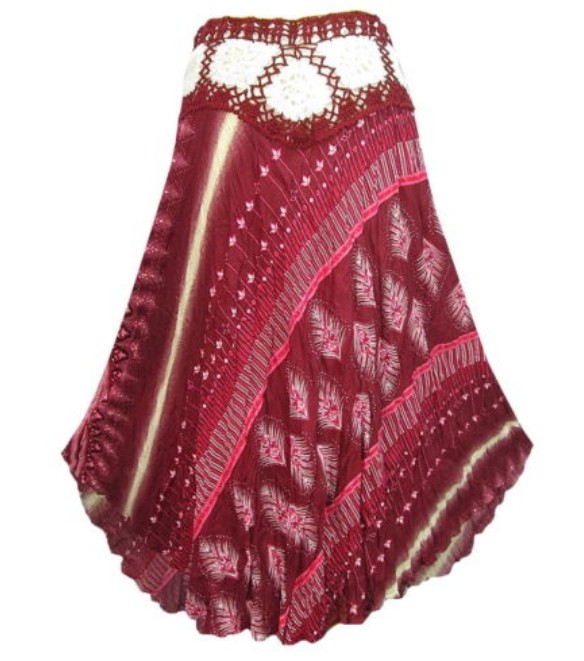 Sukně ODETTE s krajkou (92 cm) - ČERVENÁ