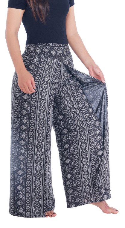 BOHO kalhoty LILIANA - malí sloníci, vel. S-XL - ŠEDÉ