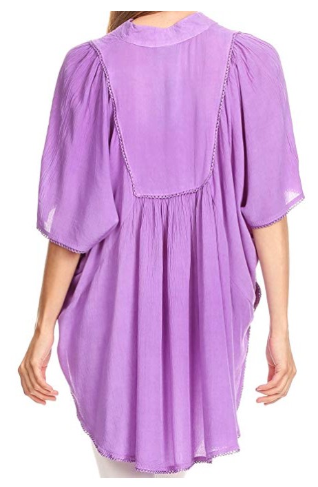 Tunika (kaftan) Martina - SVĚTLE FIALOVÁ (až 160 cm)