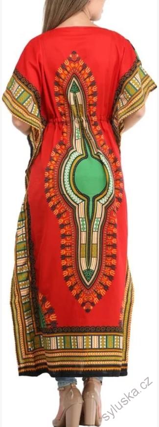 KAFTAN dlouhý s potiskem (06) - ČERVENÝ