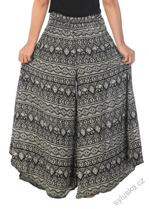 BOHO širší kalhoty AIDANY , vel. S-XL - ŠEDÉ