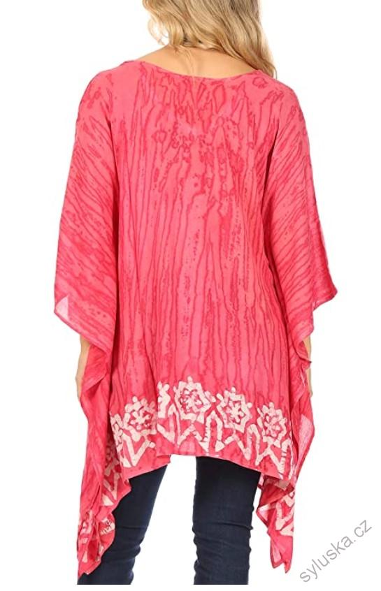 Tunika (kaftan) ALINA - RŮŽOVÁ (obvod do 137 cm)