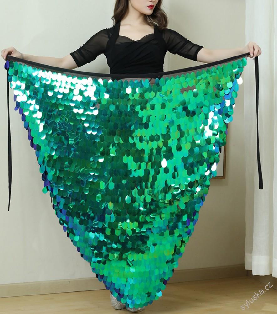 Belly dance šátek MOŘSKÁ PANNA - dlouhý - vel. S-XL