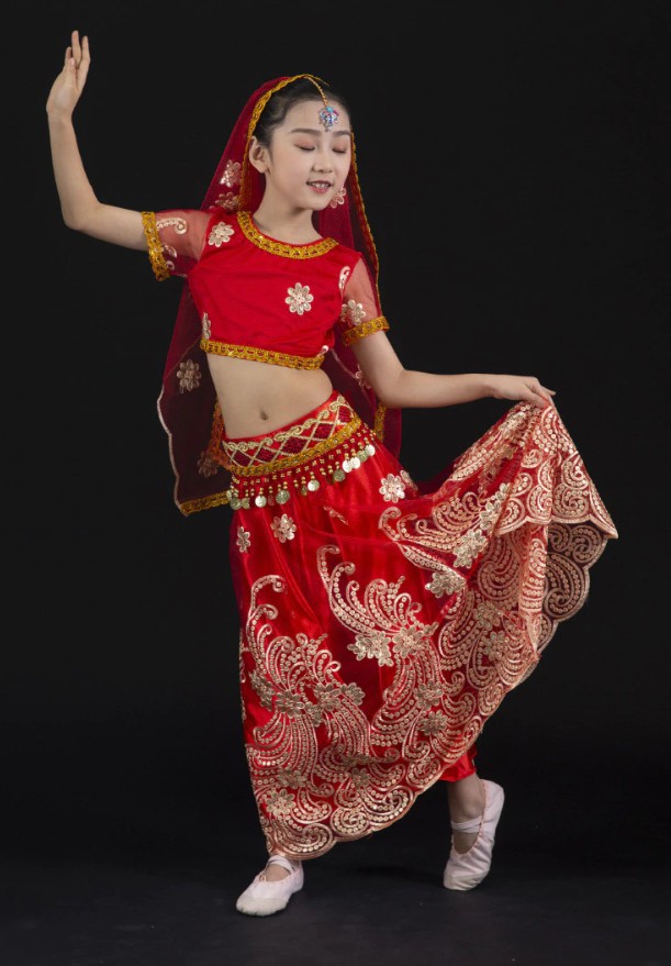 BOLLYWOOD dívčí kostým - ČERVENÝ