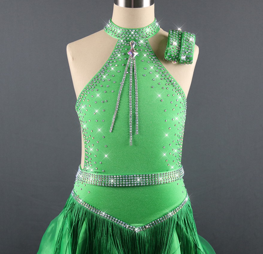 Latino šaty MARINA - ZELENÉ, vel. S až XXL