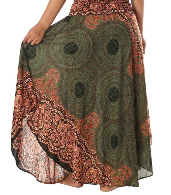 BOHO sukně Mandala - ZELENÁ, vel. S-XL