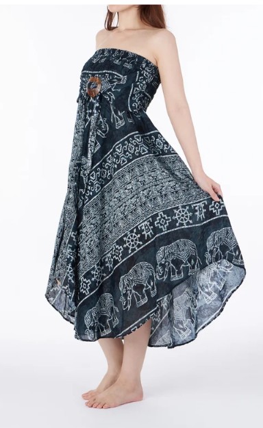BOHO sukně se sloníky, vel. S-XL