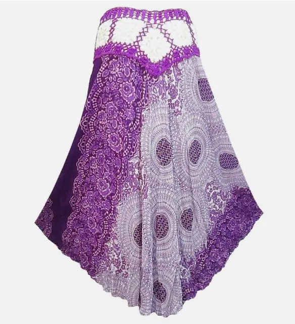 Sukně ELENIA (1) s krajkou (92 cm) - FIALOVÁ