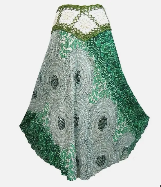 Sukně ELENIA (1) s krajkou (92 cm) - ZELENÁ